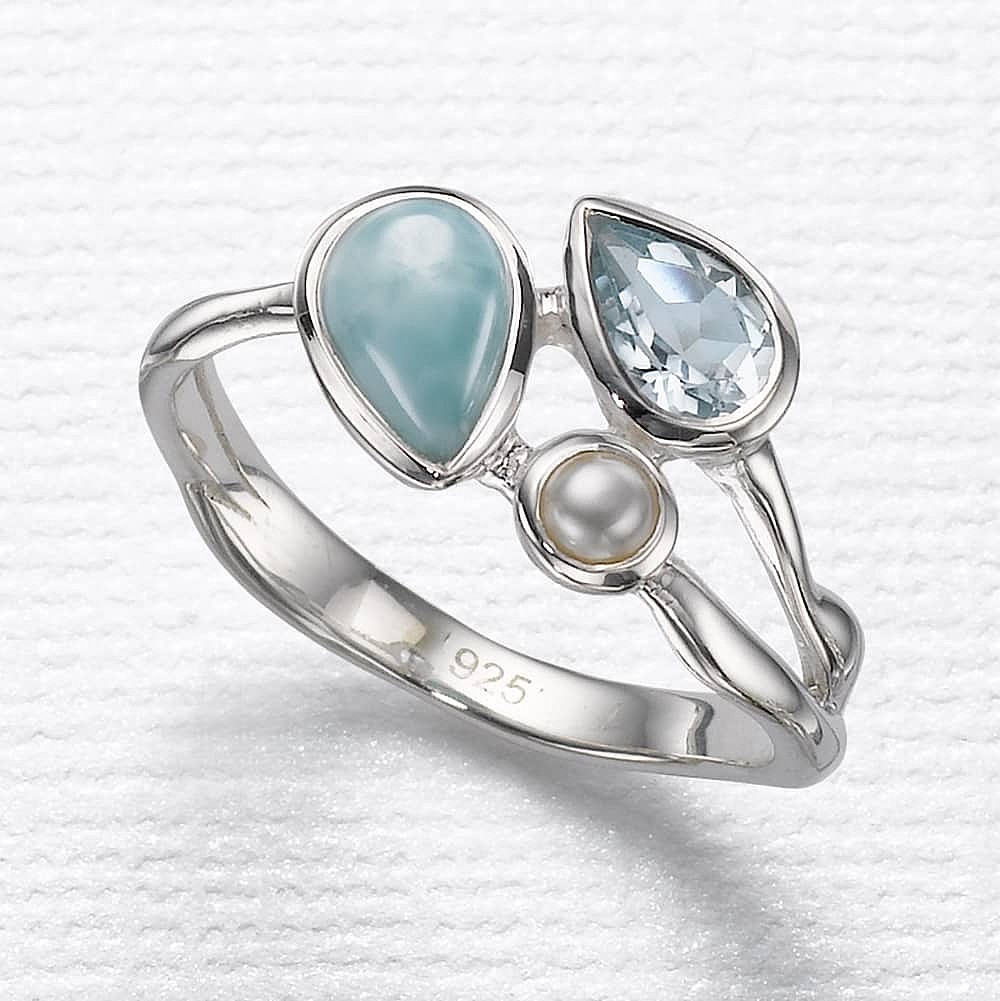Bague en Pierres Fines Entre les Bleus
