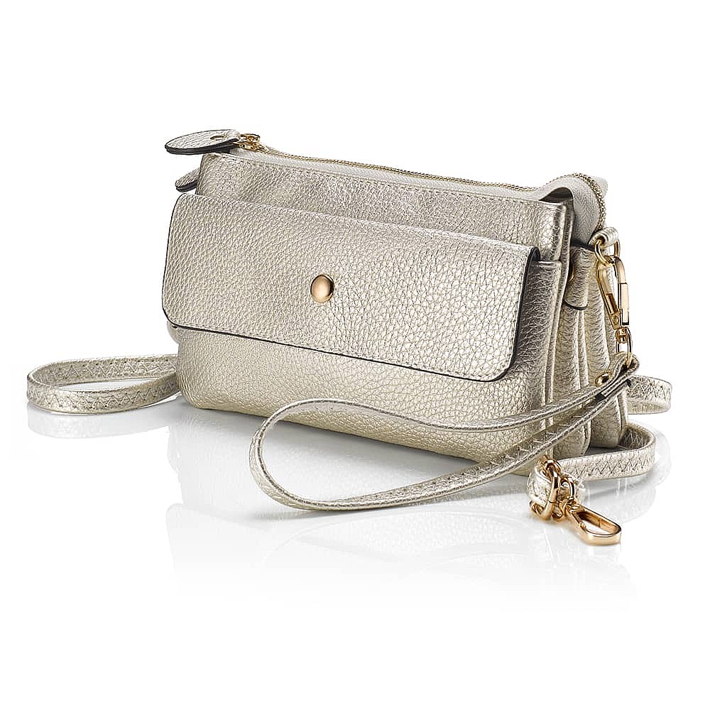 Sac Polyvalent en Simili Cuir Élégamment Argent