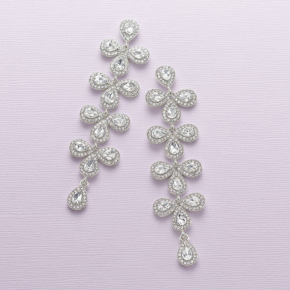 Boucles d'oreilles en Cristal Soirée Cravate Noire