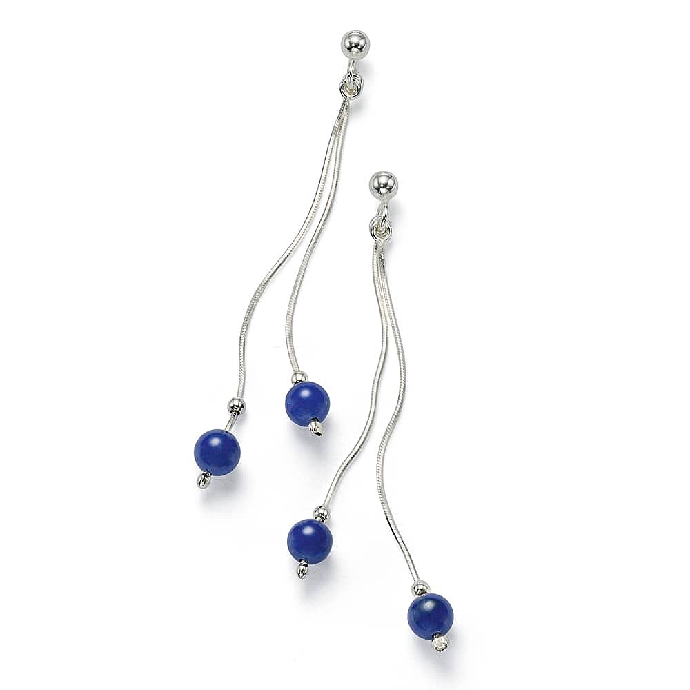 Boucles d'oreilles en Lapis Ponctué de Bleu