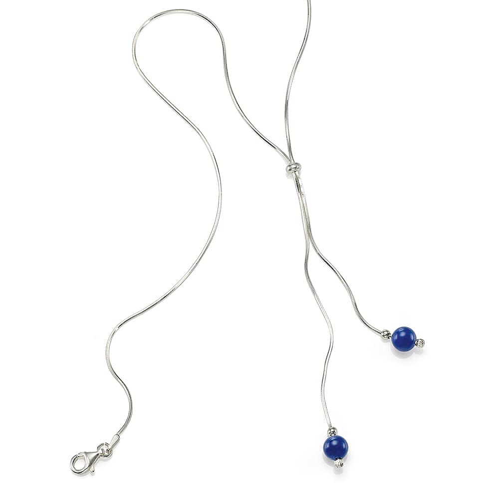 Collier en Lapis Ponctué de Bleu