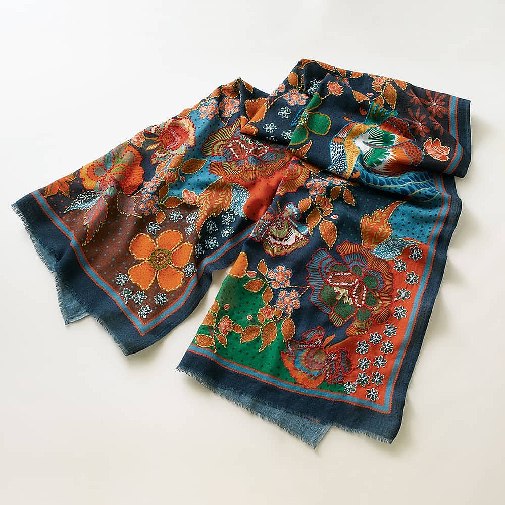Écharpe Fleurs Brunies