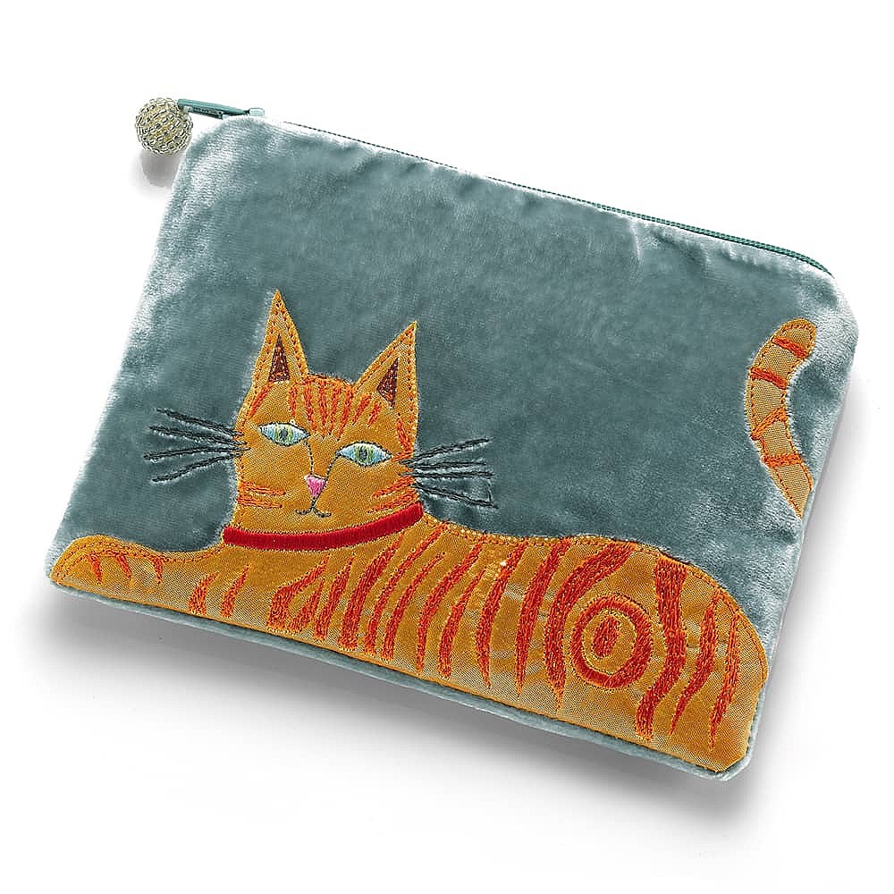 Pochette en Velours Chat au Chaud