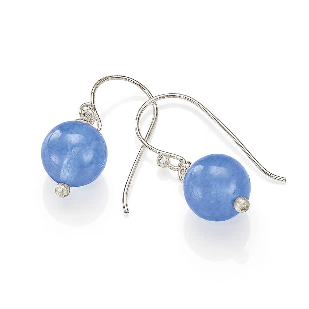 Boucles d'oreilles en Jade Bleu Lunaire 