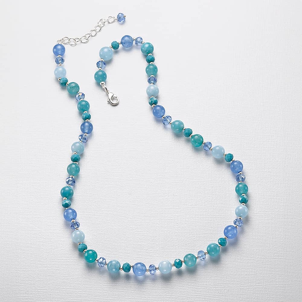 Collier en Jade Bleu Lunaire 