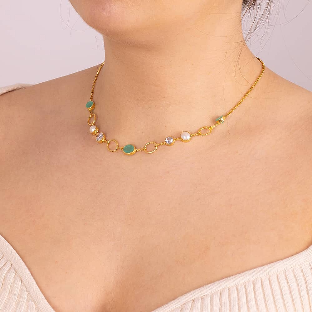 Collier en Pierre Précieuse Mélodie Mentholé Pia Bijoux