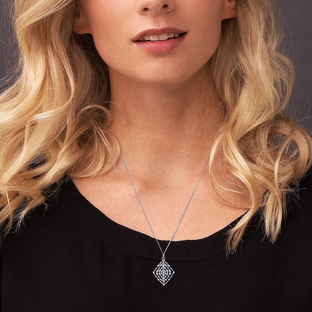 Pendentif en Argent Géométrie Tissée