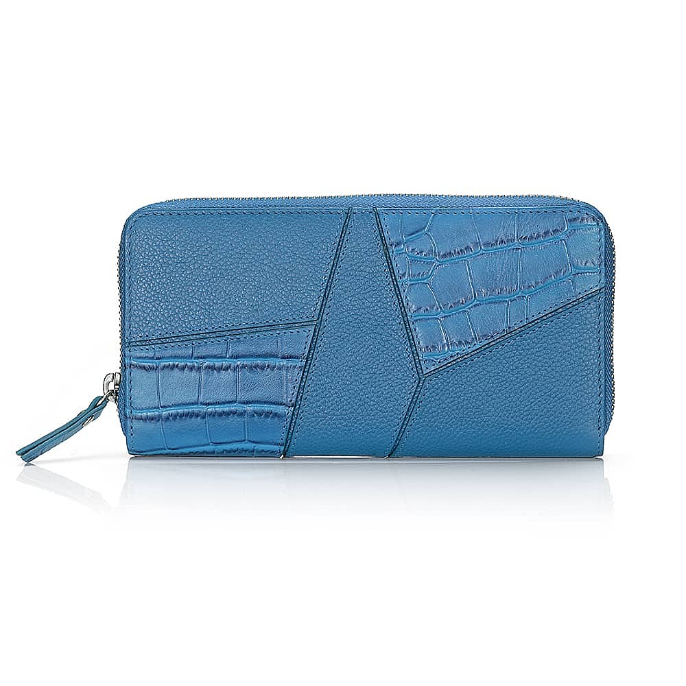 Porte-monnaie en Cuir Bleu Cobalt