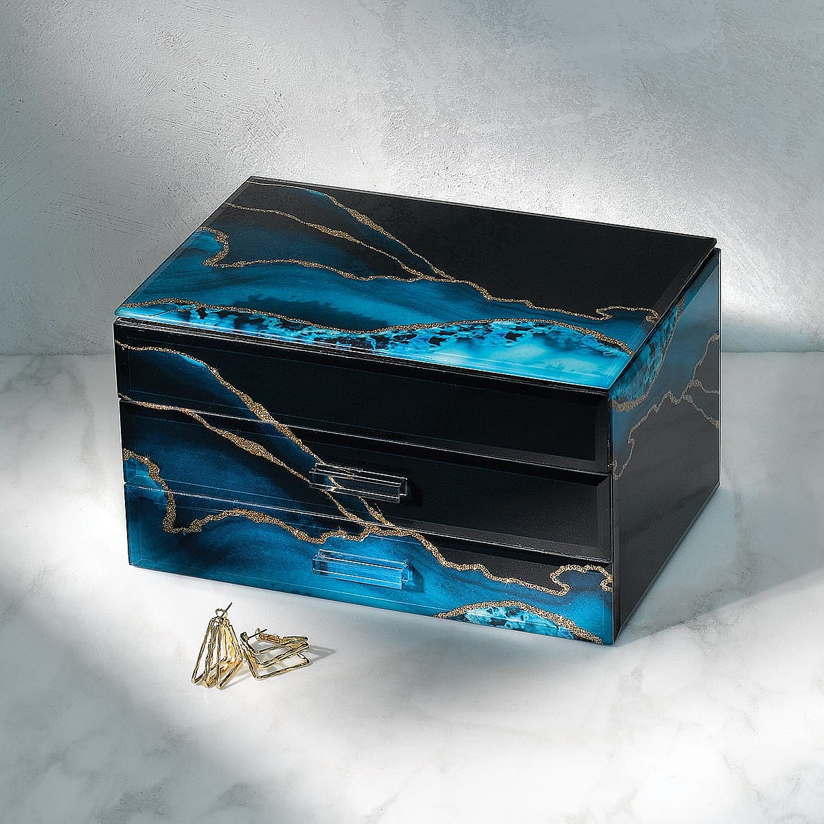Coffret à Tiroir en Verre Ciel et Mer