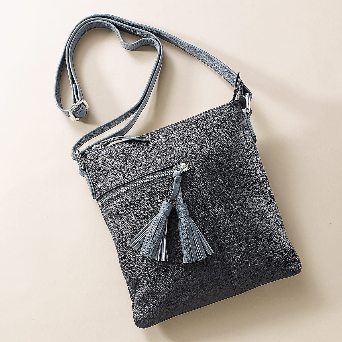 Sac Bandoulière en Cuir Brise Bleue