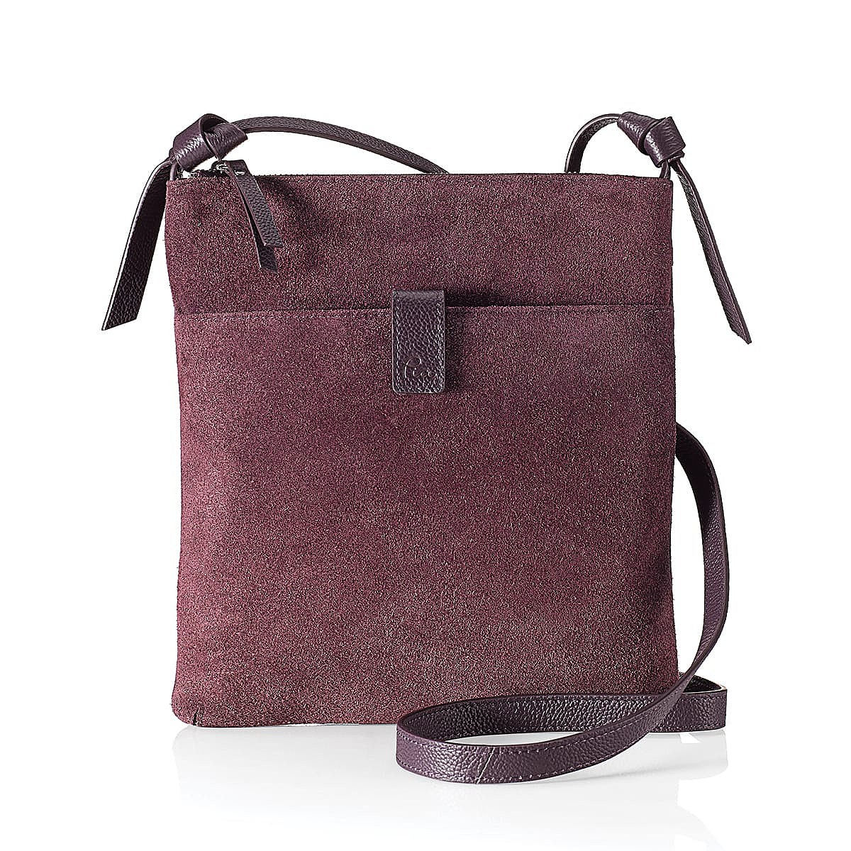 Sac Bandoulière en Daim Perspective Prune