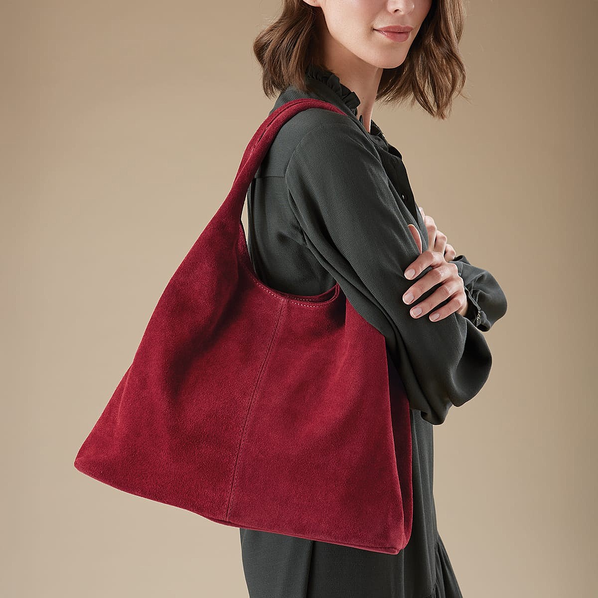 Sac en Daim Bourgogne Casuel