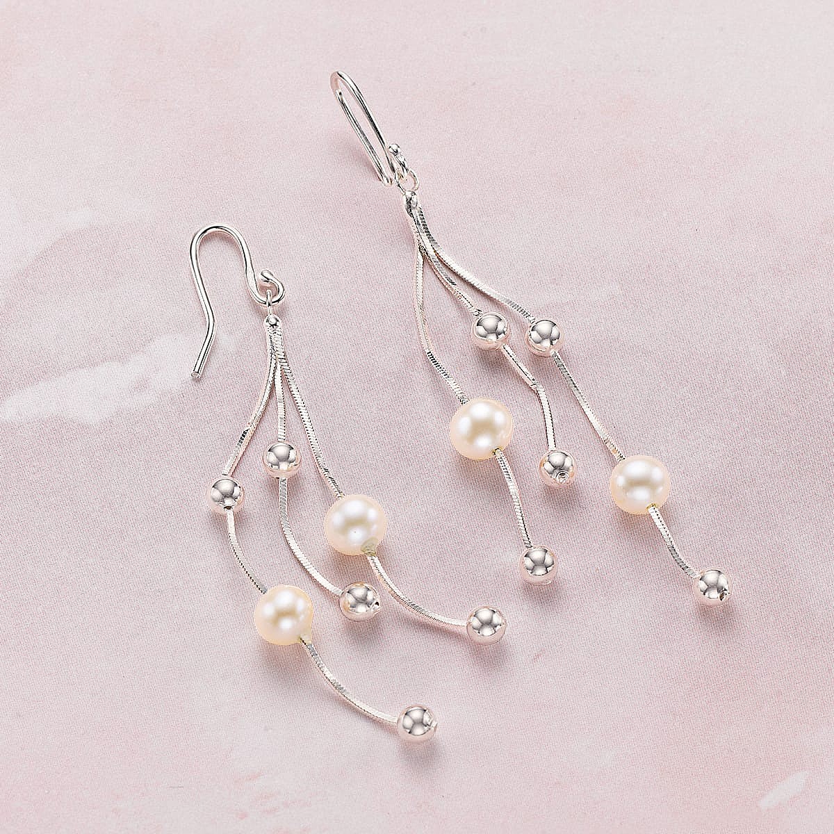 Boucles d'oreilles Perles et Argent Pluie Tombante