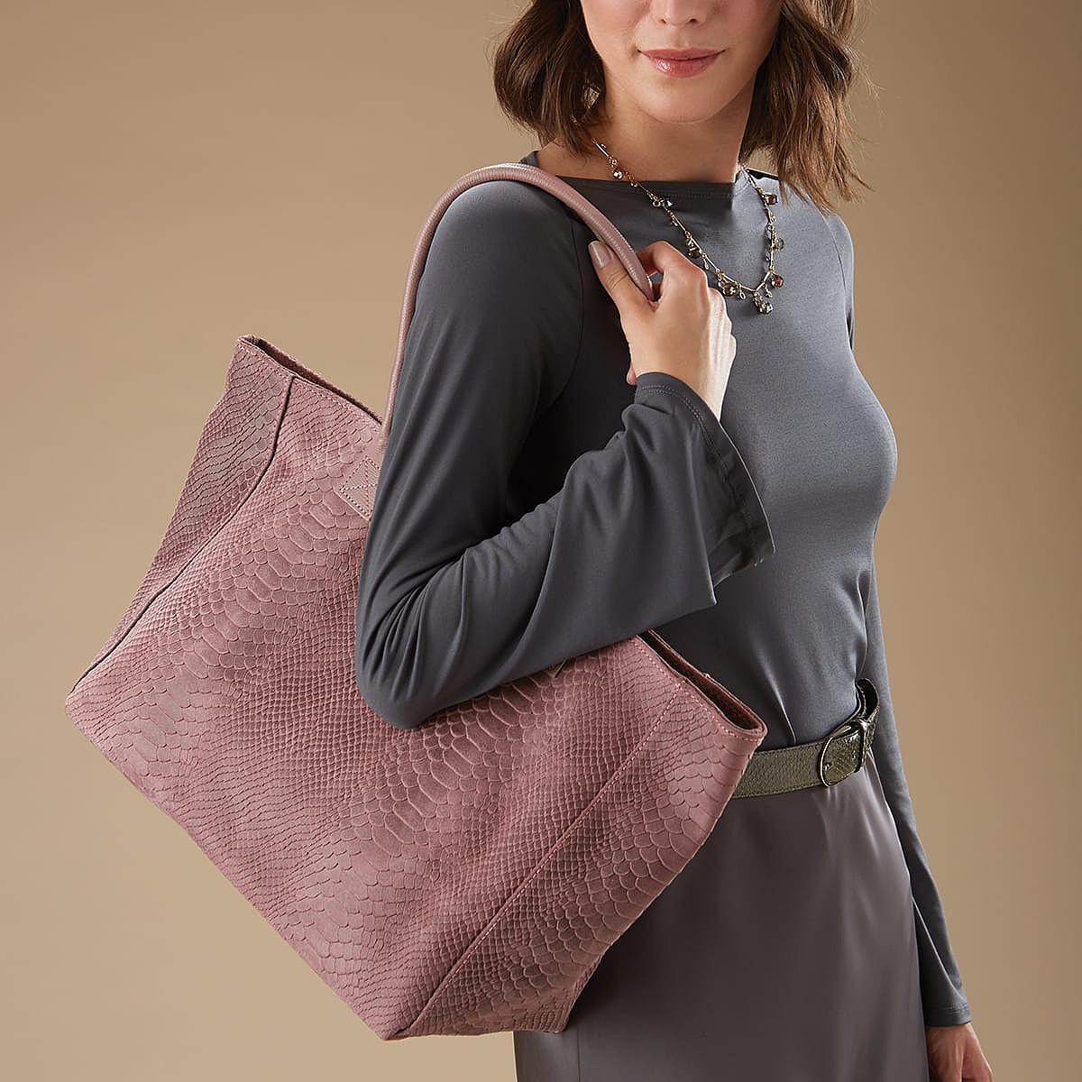 Sac Daim Mauve Devant de la Scène
