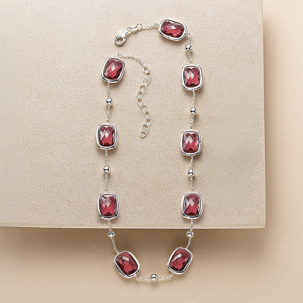 Collir en Argent Cadre Fuchsia