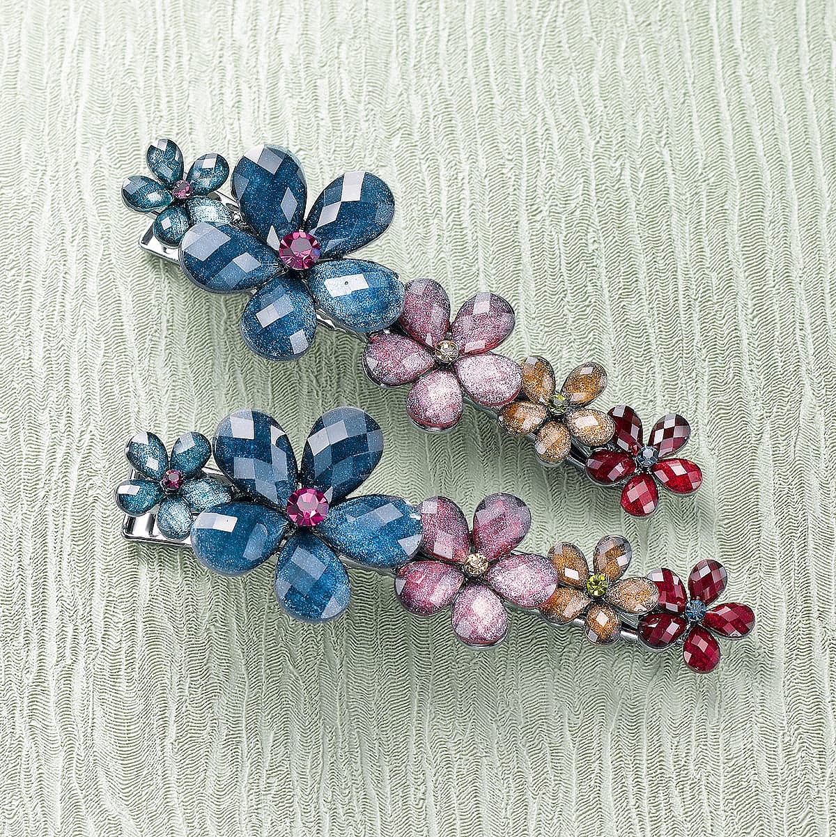 2 Barrettes Floraison Brillante