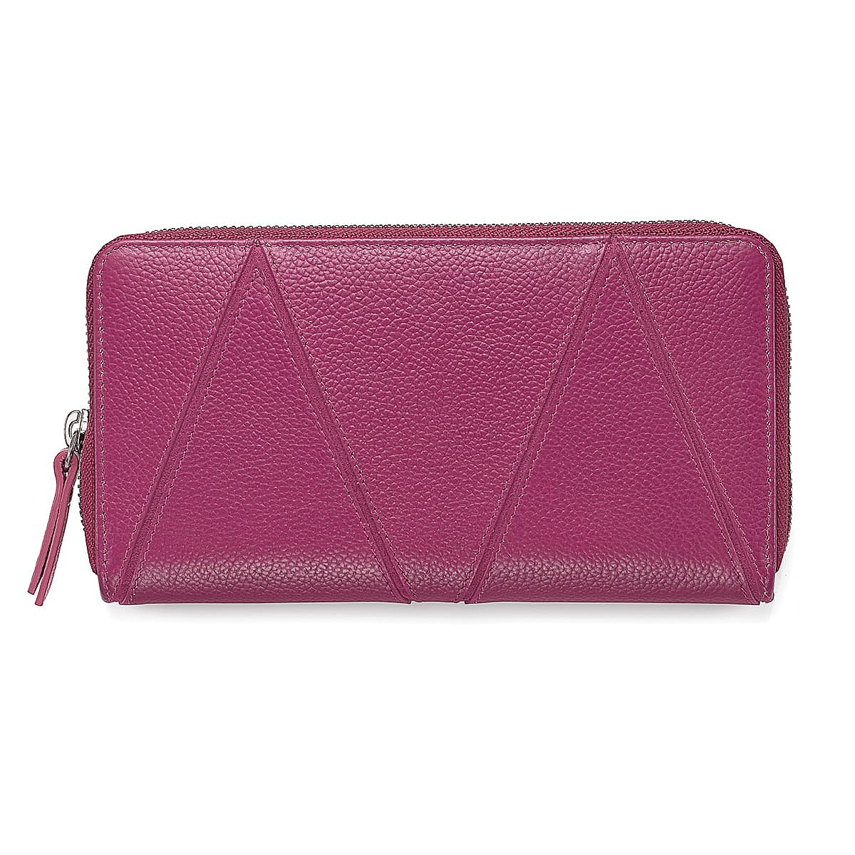Portefeuille en Cuir Puzzle Fuchsia