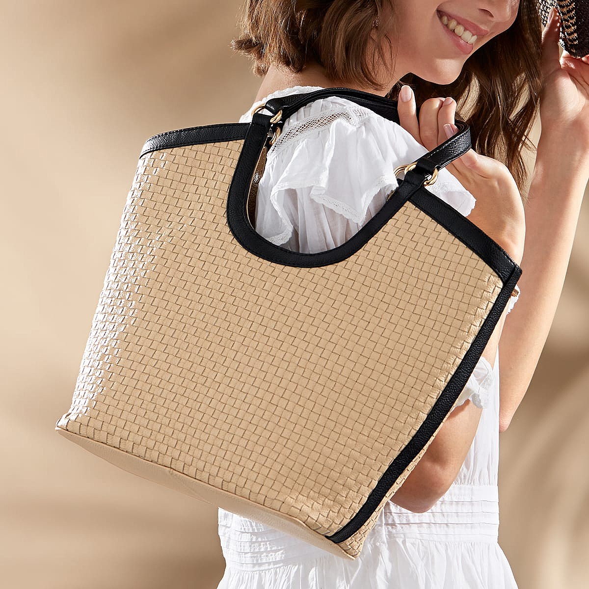 Sac Fourre-Tout en Cuir Tissé