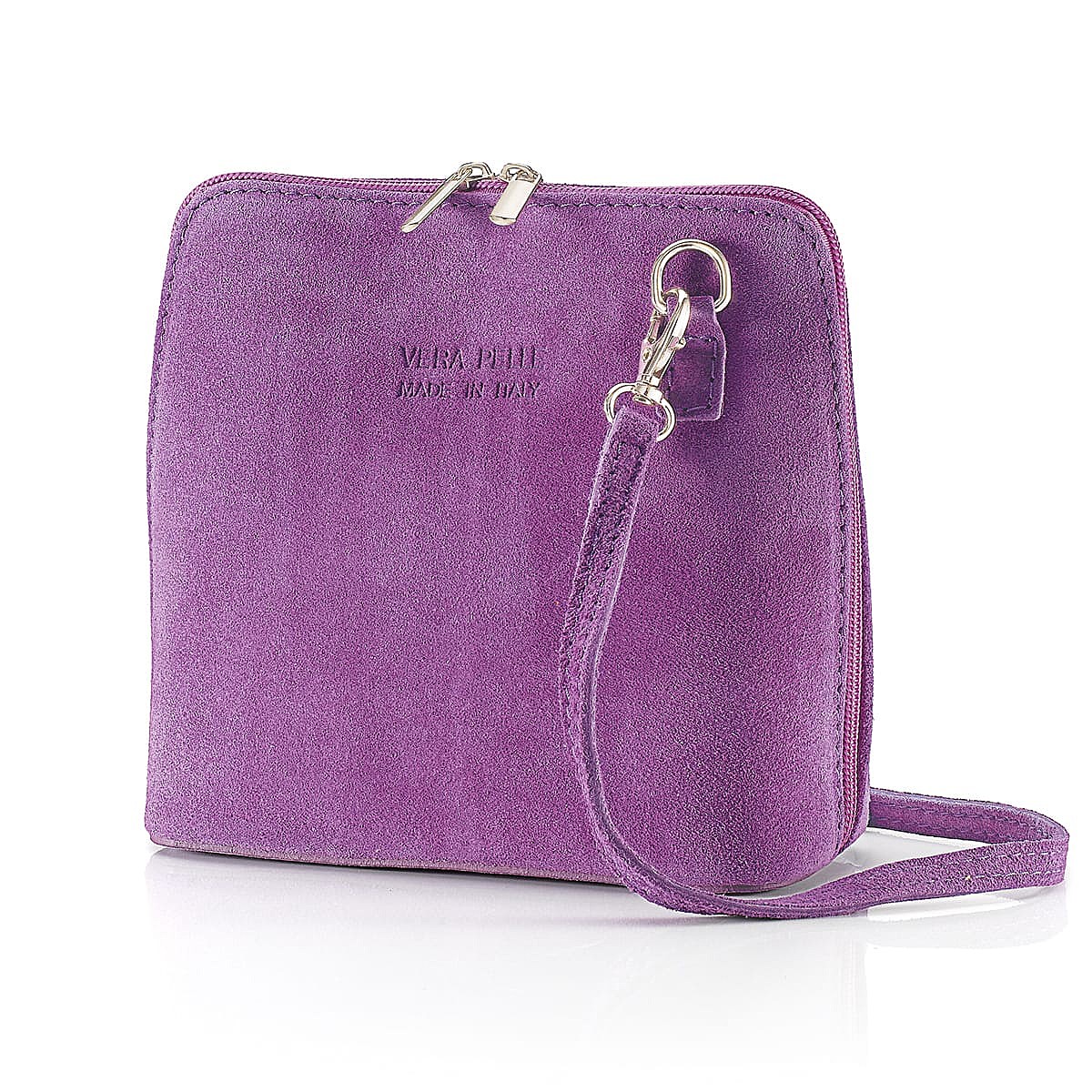 Sac Bandoulière en Daim Orchidée au Crépuscule