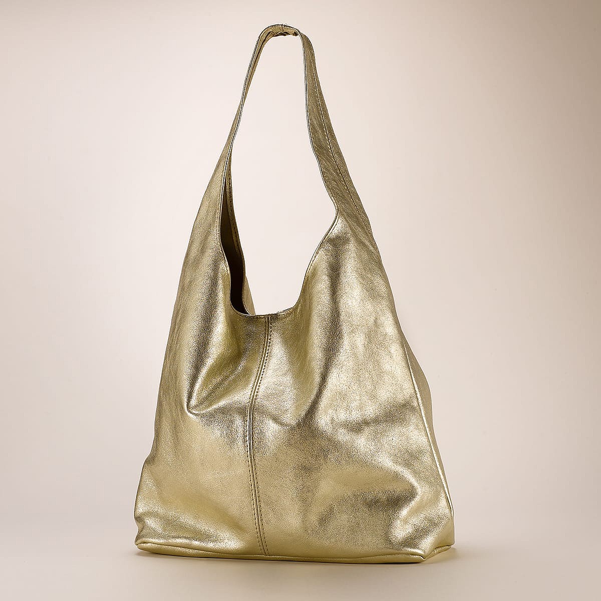 Sac Souple en Daim Doré Instant Métallique