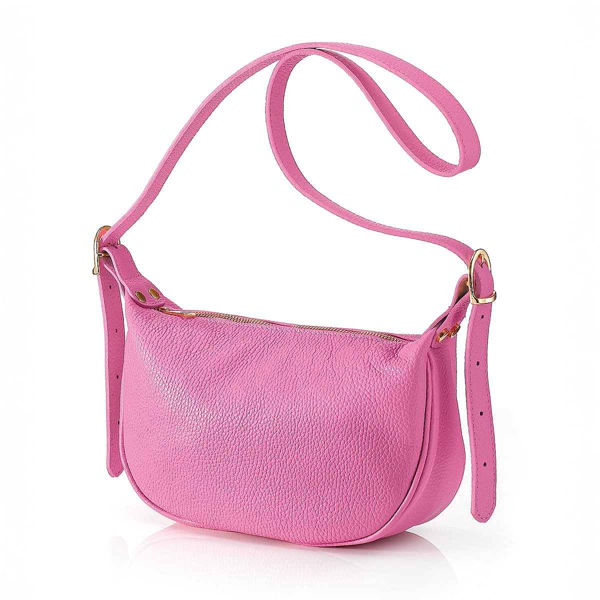 Sac Bandoulière en Cuir Rose Vif