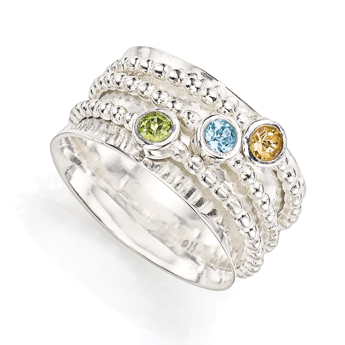 Bague Tournante en Argent En Mouvement