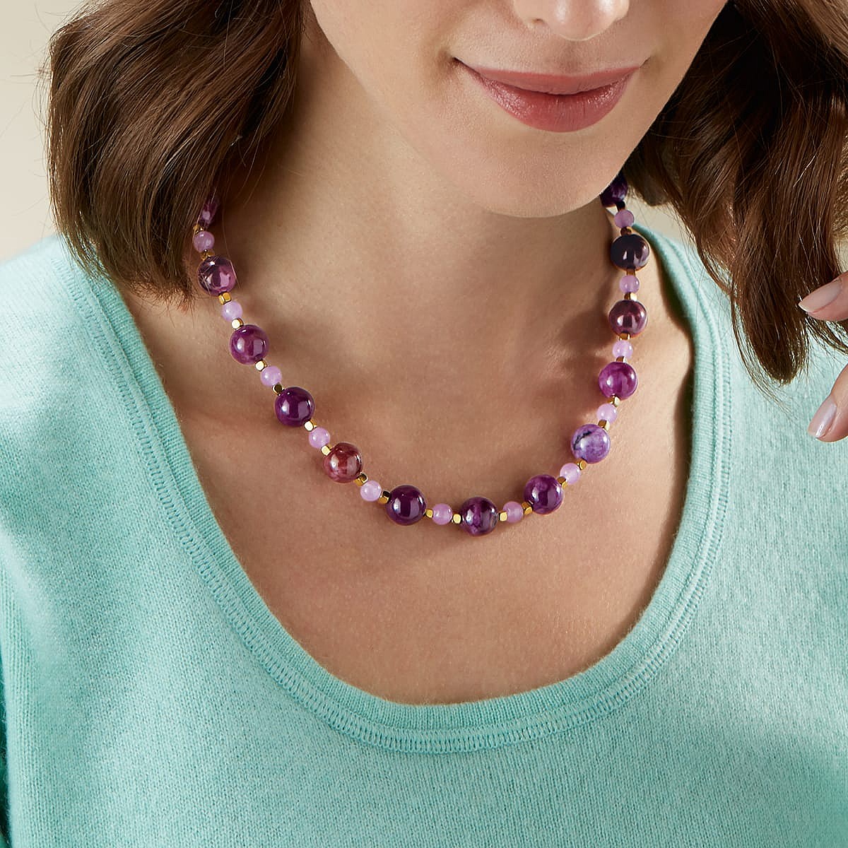 Collier en Pierres Poésie Violette