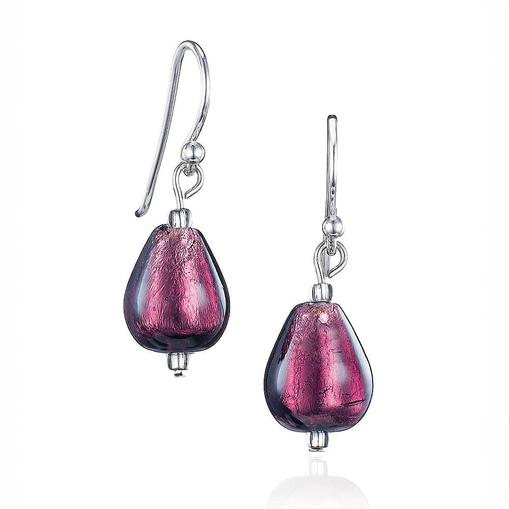 Boucles d'oreille Murano - Rose et Or