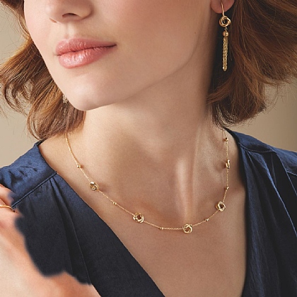 Collier Perles En Verre De Murano – Jaune Ambré Doré (46-50 Cm)