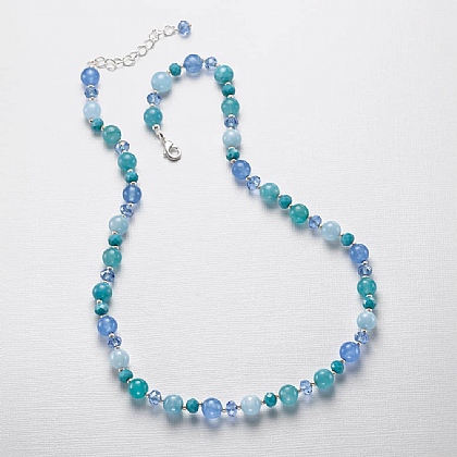 Collier Perles Verre De Murano Vertes Scintillantes - Bijou Neuf Sans Emballage - Perles Vertes Vibrantes
