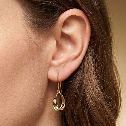 Boucles D'Oreilles Pendantes - Perles De Verre Murano Avec Filet Noir Et Or Cuivré - Neuf Sans Emballage