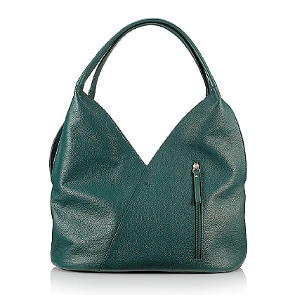 Bijou De Sac à Main - Émaux Vert Et Doré, Pierre Mauve, Métal Argenté, Neuf